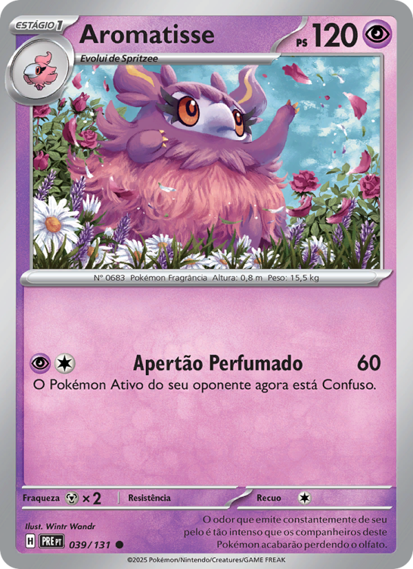 Aromatisse 039 — Evoluções Prismáticas (Portuguese Pokémon TCG card)