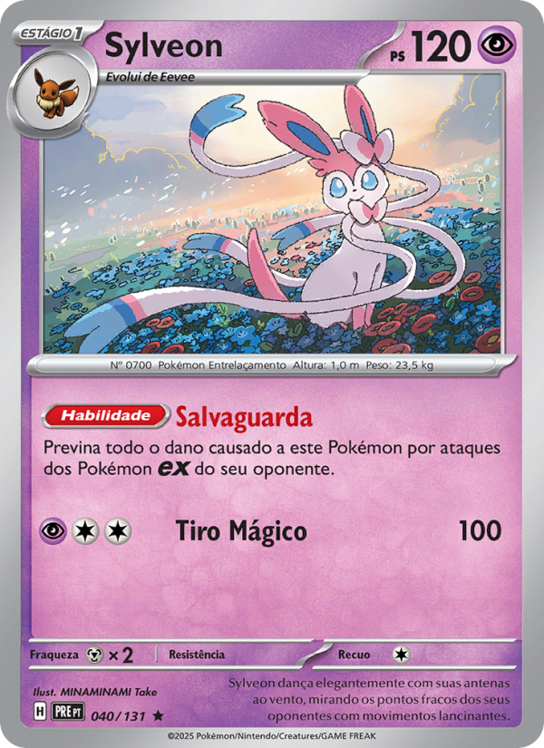 Sylveon 040 — Evoluções Prismáticas (Portuguese Pokémon TCG card)