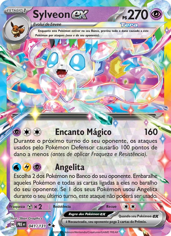 Sylveon ex 041 — Evoluções Prismáticas (Portuguese Pokémon TCG card)