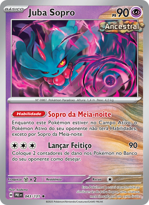 Juba Sopro 043 — Evoluções Prismáticas (Portuguese Pokémon TCG card)