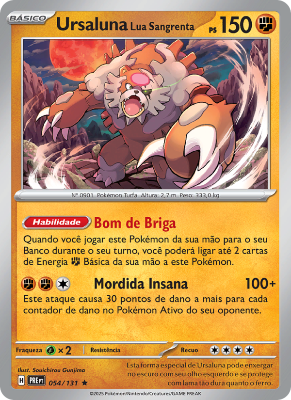 Ursaluna Lua Sangrenta 054 — Evoluções Prismáticas (Portuguese Pokémon TCG card)