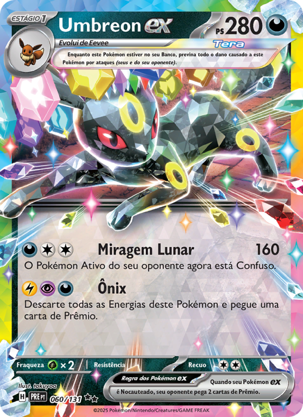 Umbreon ex 060 — Evoluções Prismáticas (Portuguese Pokémon TCG card)