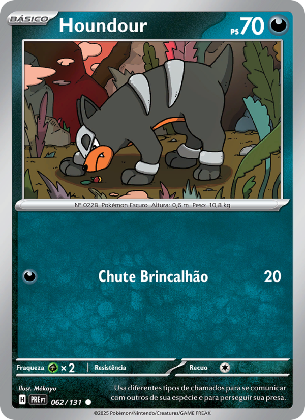 Houndour 062 — Evoluções Prismáticas (Portuguese Pokémon TCG card)
