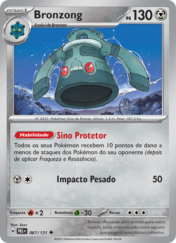 Bronzong 067 — Prismatische Entwicklungen (Portuguese Pokémon TCG card)