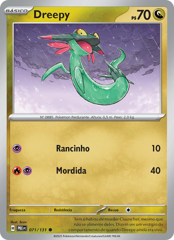 Dreepy 071 — Prismatische Entwicklungen (Portuguese Pokémon TCG card)