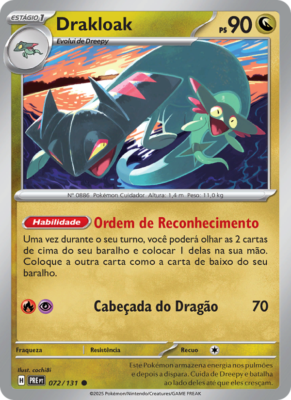 Drakloak 072 — Prismatische Entwicklungen (Portuguese Pokémon TCG card)