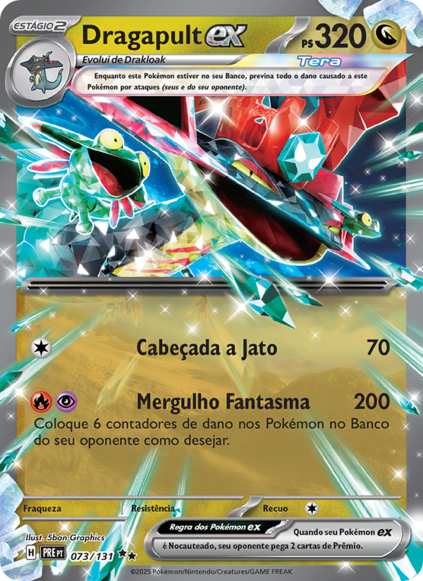 Dragapult ex 073 — Prismatische Entwicklungen (Portuguese Pokémon TCG card)