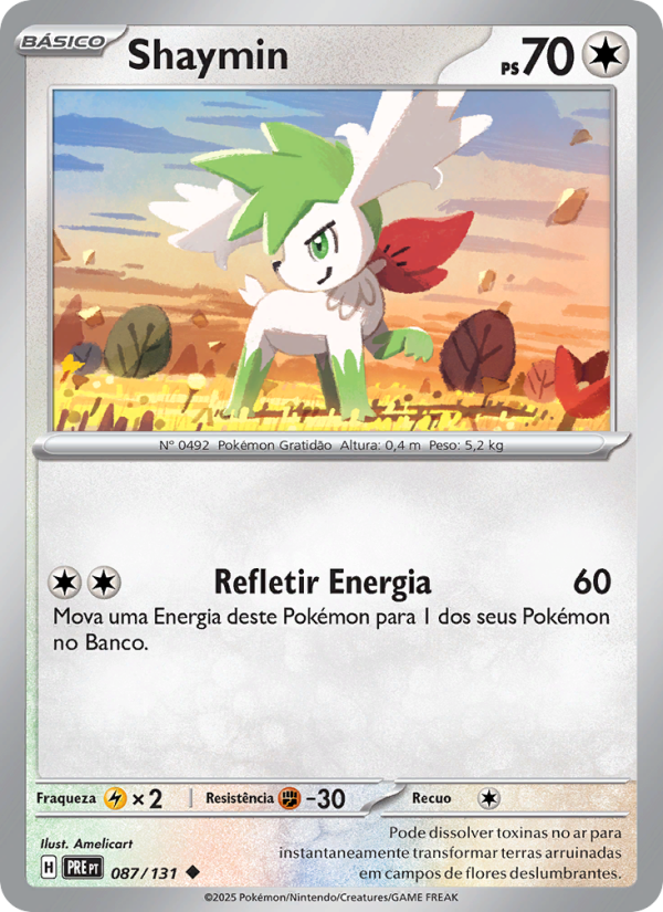 Shaymin 087 — Evoluções Prismáticas (Portuguese Pokémon TCG card)
