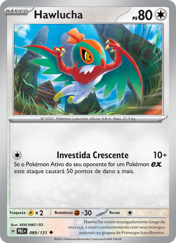 Hawlucha 089 — Evoluções Prismáticas (Portuguese Pokémon TCG card)