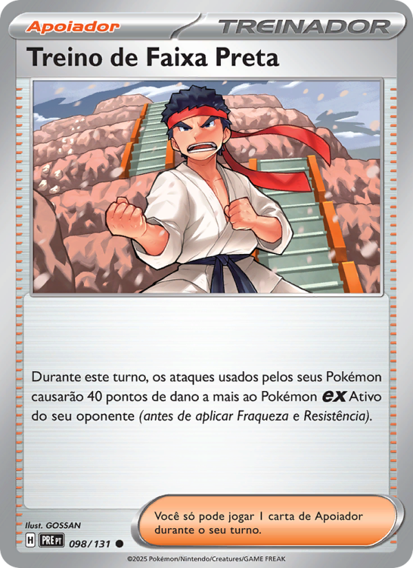 Treino de Faixa Preta 098 — Evoluções Prismáticas (Portuguese Pokémon TCG card)