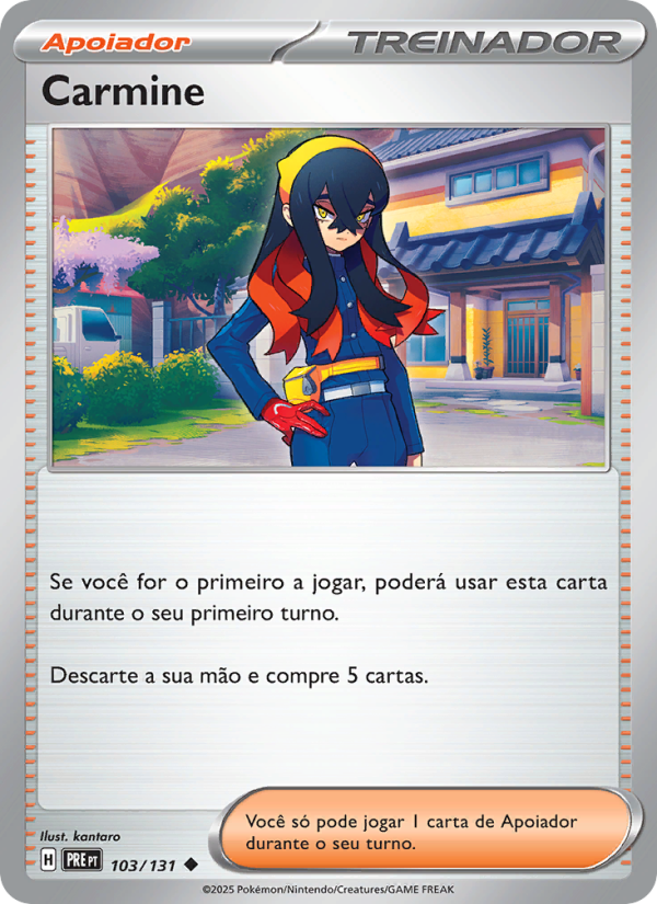 Carmine 103 — Evoluções Prismáticas (Portuguese Pokémon TCG card)