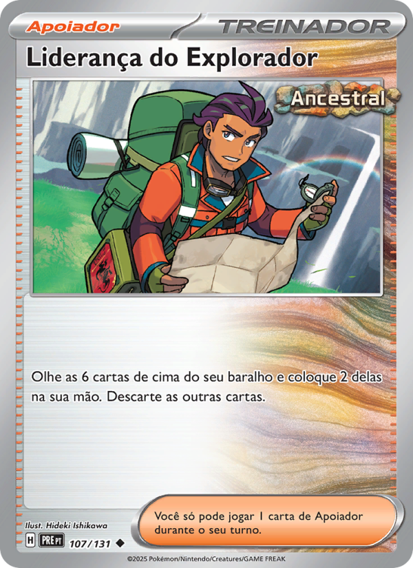 Liderança do Explorador 107 — Prismatische Entwicklungen (Portuguese Pokémon TCG card)