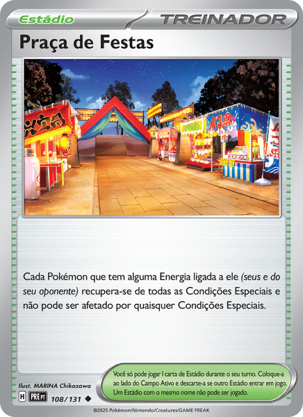 Praça de Festas 108 — Evoluções Prismáticas (Portuguese Pokémon TCG card)
