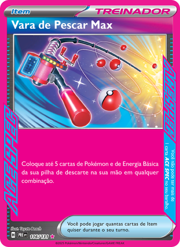 Vara de Pescar Max 116 — Evoluções Prismáticas (Portuguese Pokémon TCG card)
