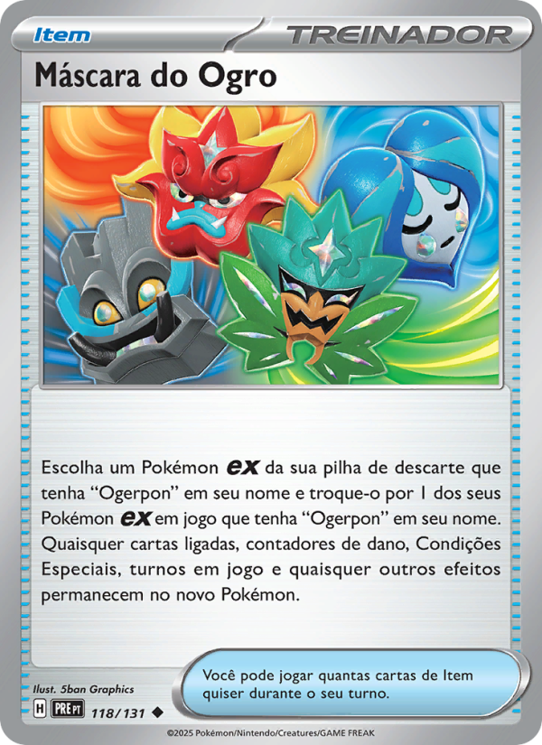 Máscara do Ogro 118 — Evoluções Prismáticas (Portuguese Pokémon TCG card)