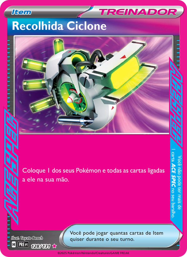 Recolhida Ciclone 128 — Evoluções Prismáticas (Portuguese Pokémon TCG card)