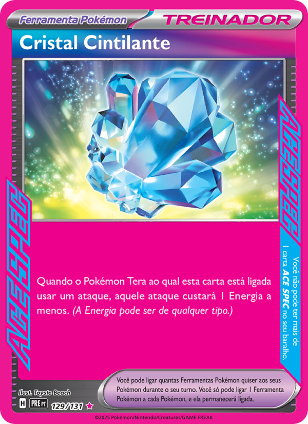 Cristal Cintilante 129 — Evoluções Prismáticas (Portuguese Pokémon TCG card)