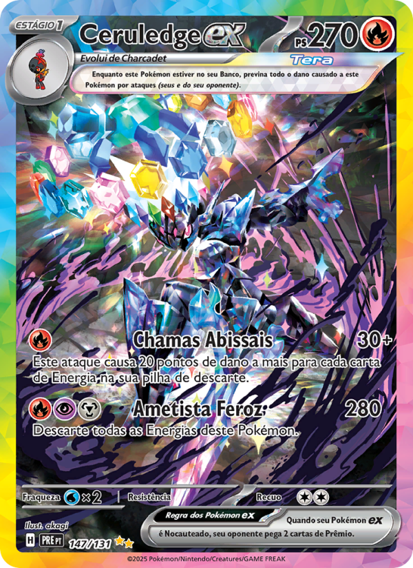Ceruledge ex 147 — Evoluções Prismáticas (Portuguese Pokémon TCG card)