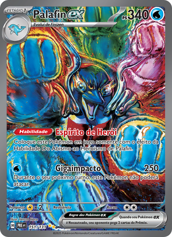 Palafin ex 151 — Evoluções Prismáticas (Portuguese Pokémon TCG card)