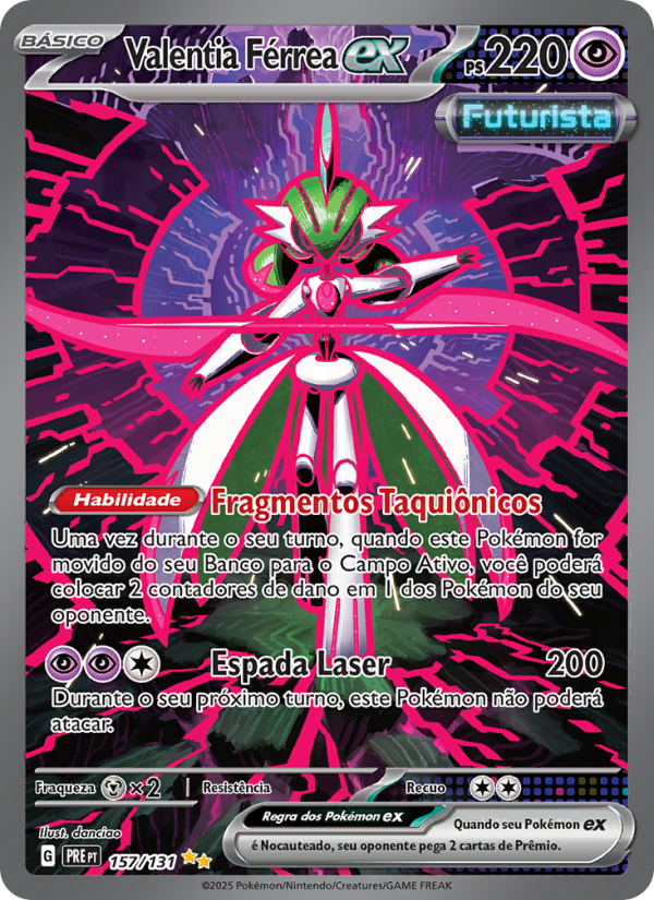 Valentia Férrea ex 157 — Evoluções Prismáticas (Portuguese Pokémon TCG card)