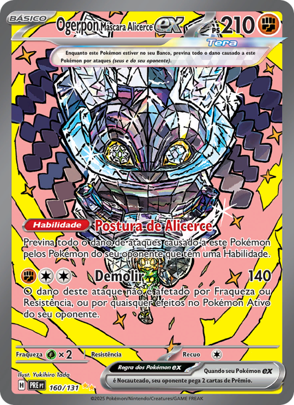 Ogerpon Máscara Alicerce ex 160 — Prismatische Entwicklungen (Portuguese Pokémon TCG card)