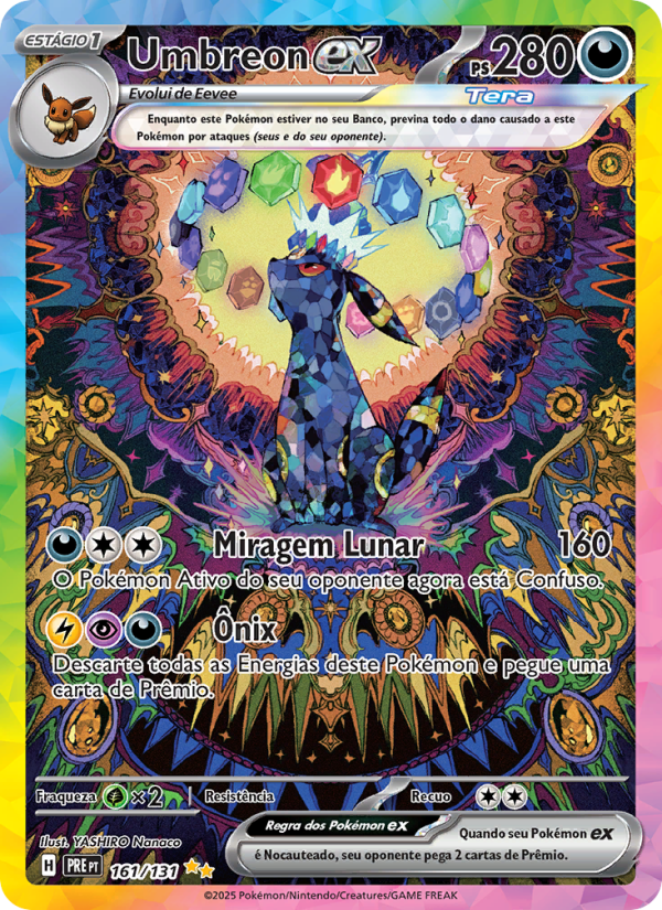 Umbreon ex 161 — Prismatische Entwicklungen (Portuguese Pokémon TCG card)