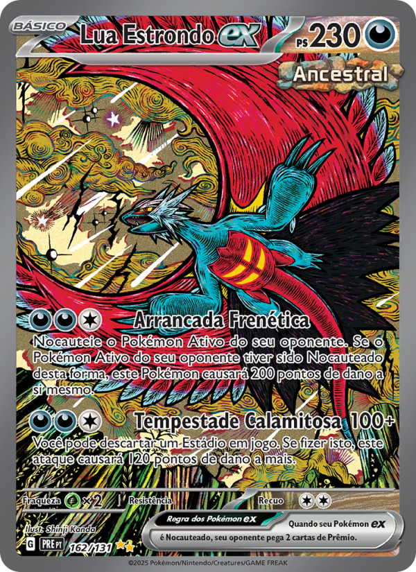 Lua Estrondo ex 162 — Evoluções Prismáticas (Portuguese Pokémon TCG card)