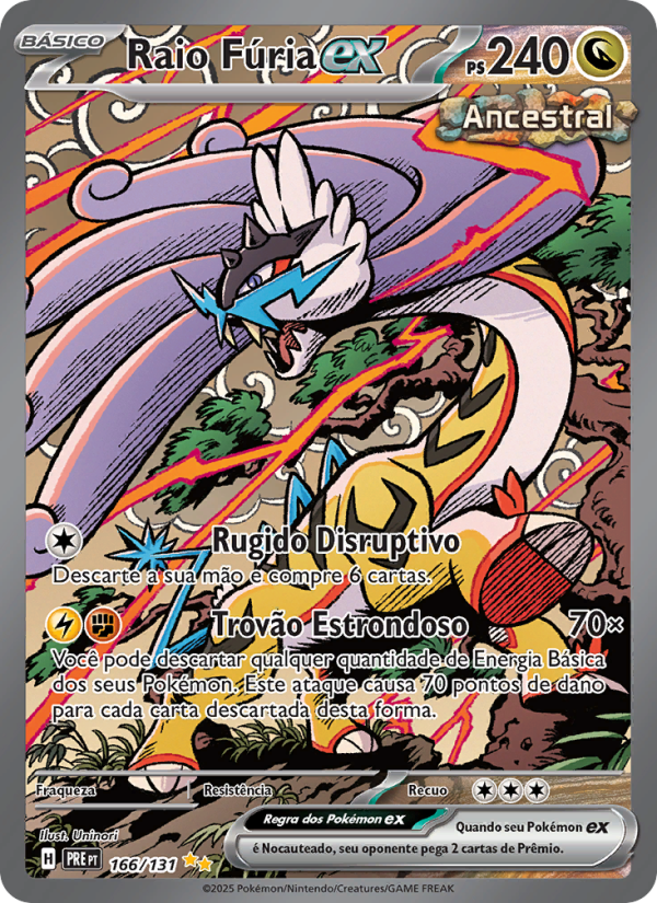 Raio Fúria ex 166 — Evoluções Prismáticas (Portuguese Pokémon TCG card)
