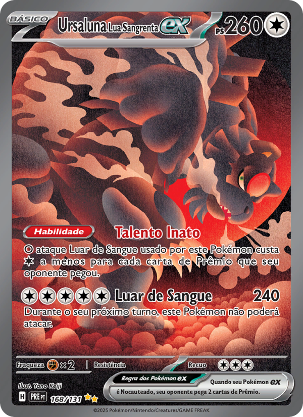 Ursaluna Lua Sangrenta ex 168 — Prismatische Entwicklungen (Portuguese Pokémon TCG card)