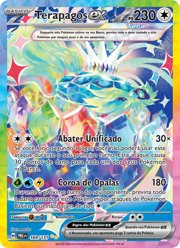 Terapagos ex 169 — Evoluções Prismáticas (Portuguese Pokémon TCG card)