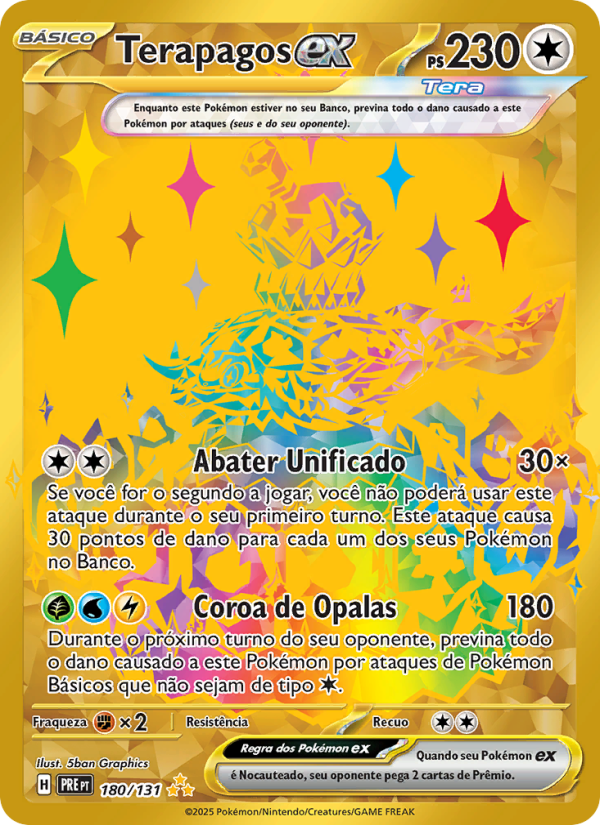 Terapagos ex 180 — Evoluções Prismáticas (Portuguese Pokémon TCG card)