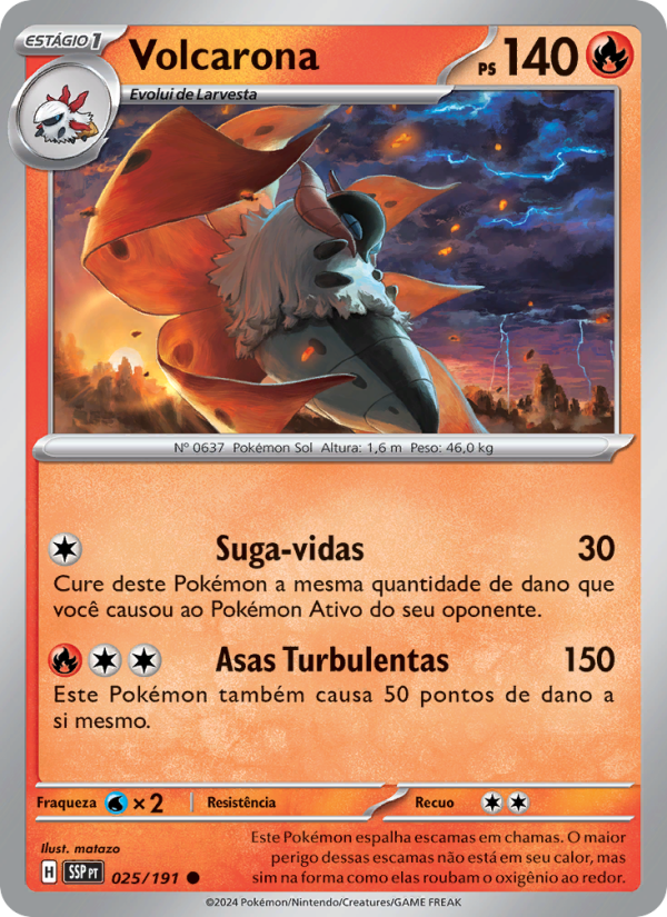 Volcarona 025 — Surging Sparks (Portuguese Pokémon TCG card)