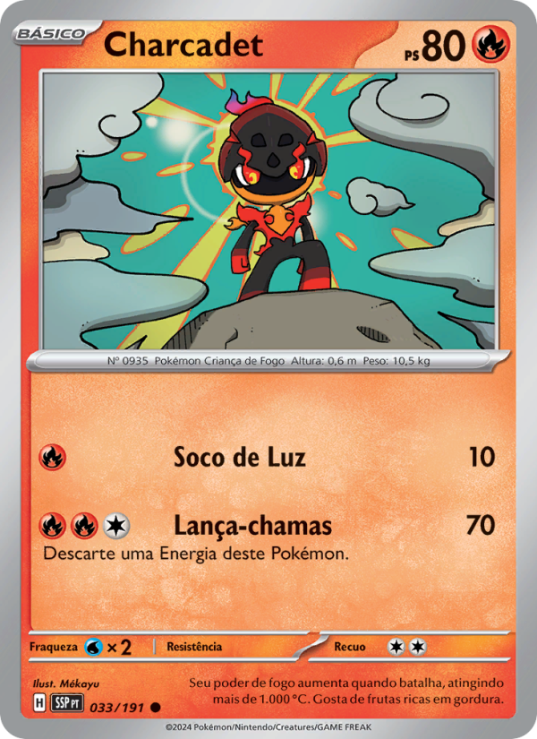 Charcadet 033 — Fagulhas Impetuosas (Portuguese Pokémon TCG card)