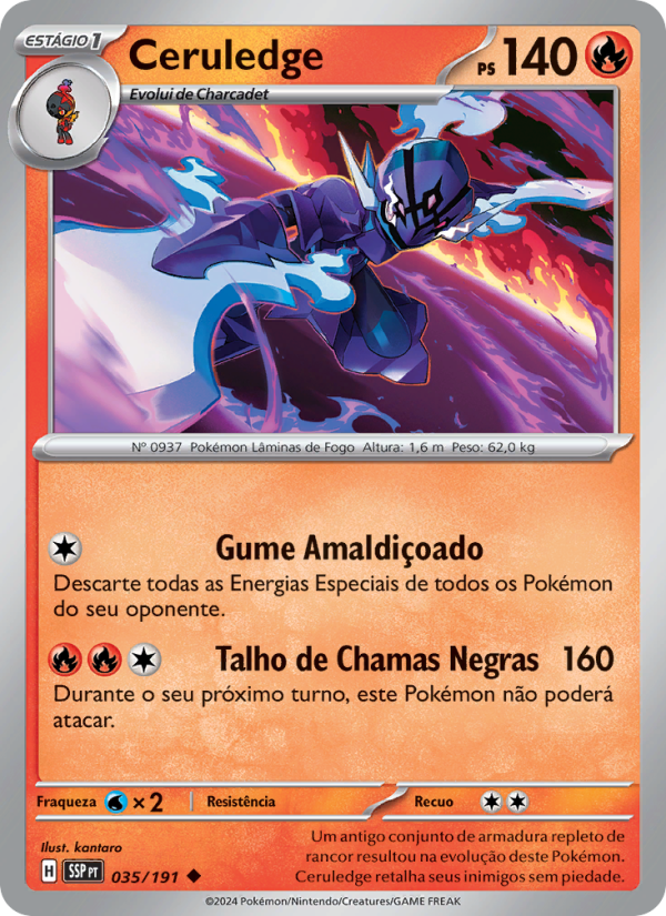 Ceruledge 035 — Fagulhas Impetuosas (Portuguese Pokémon TCG card)