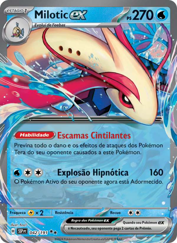 Milotic ex 042 — Fagulhas Impetuosas (Portuguese Pokémon TCG card)