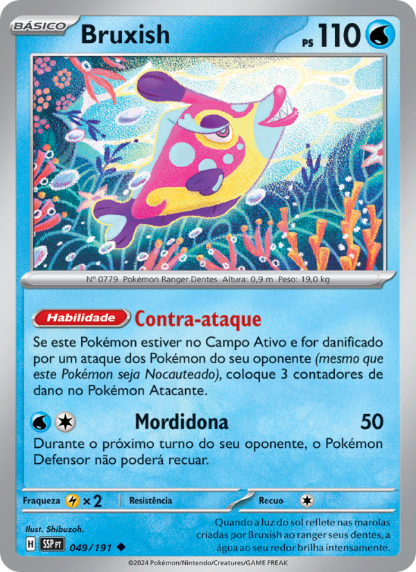 Bruxish 049 — Fagulhas Impetuosas (Portuguese Pokémon TCG card)
