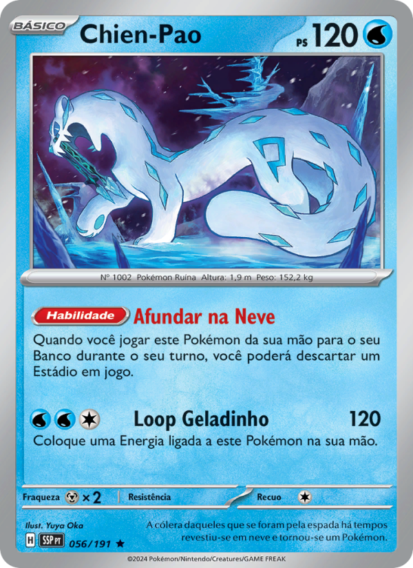 Chien-Pao 056 — Fagulhas Impetuosas (Portuguese Pokémon TCG card)