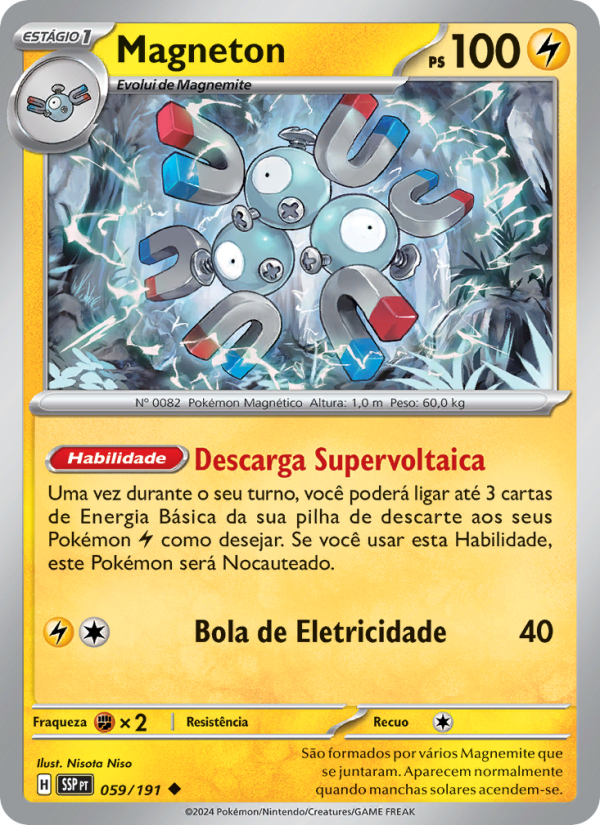 Magneton 059 — Surging Sparks (Portuguese Pokémon TCG card)