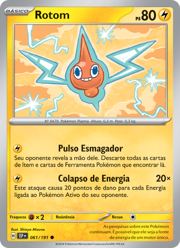 Rotom 061 — Fagulhas Impetuosas (Portuguese Pokémon TCG card)