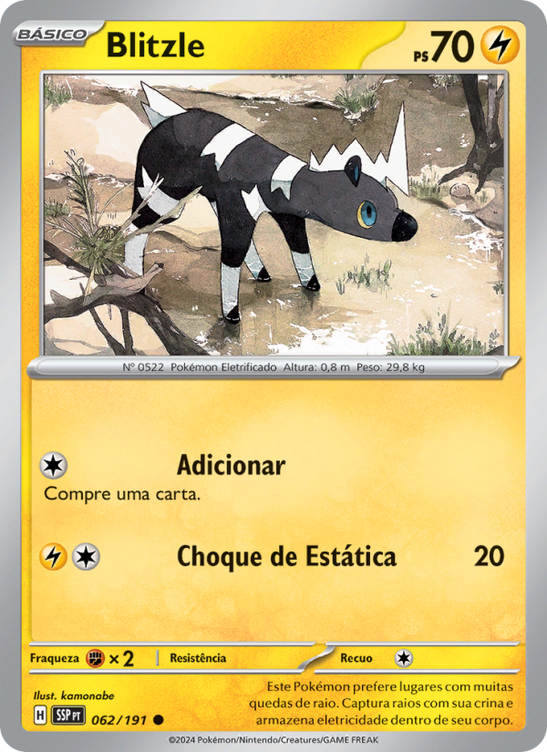 Blitzle 062 — Fagulhas Impetuosas (Portuguese Pokémon TCG card)