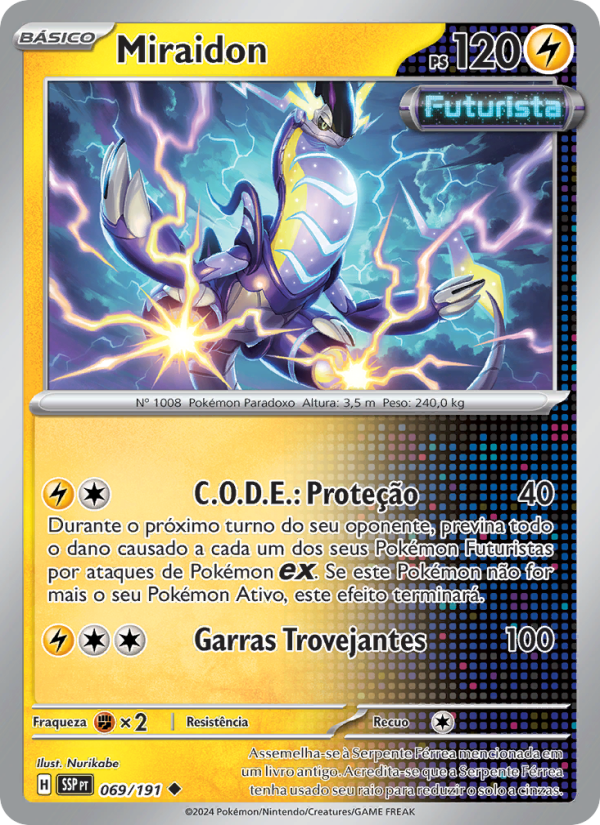 Miraidon 069 — Fagulhas Impetuosas (Portuguese Pokémon TCG card)