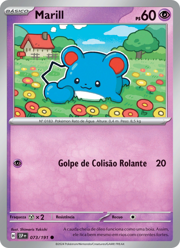 Marill 073 — Fagulhas Impetuosas (Portuguese Pokémon TCG card)