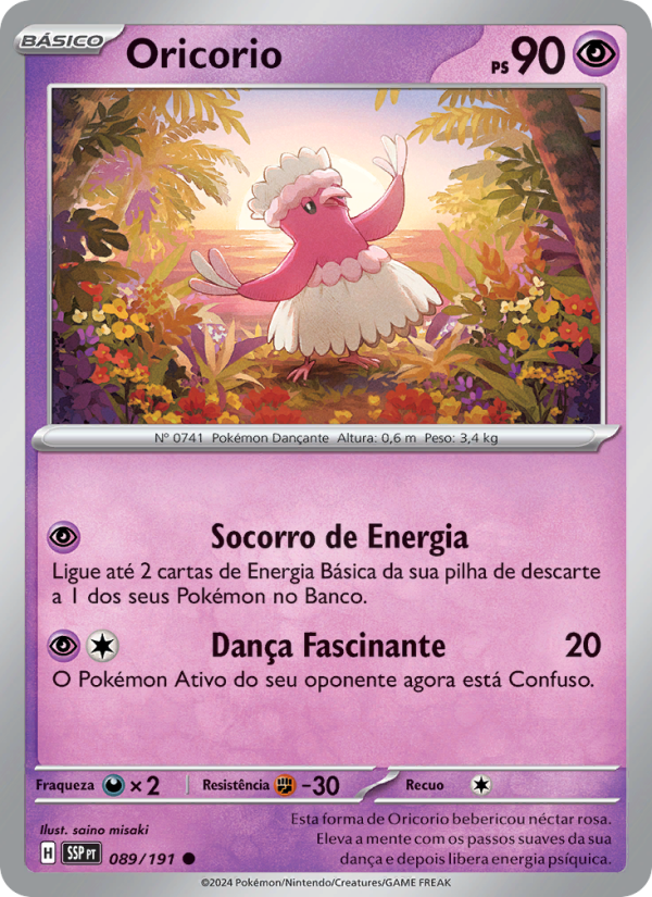 Oricorio 089 — Fagulhas Impetuosas (Portuguese Pokémon TCG card)
