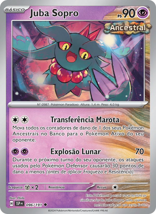 Juba Sopro 096 — Fagulhas Impetuosas (Portuguese Pokémon TCG card)