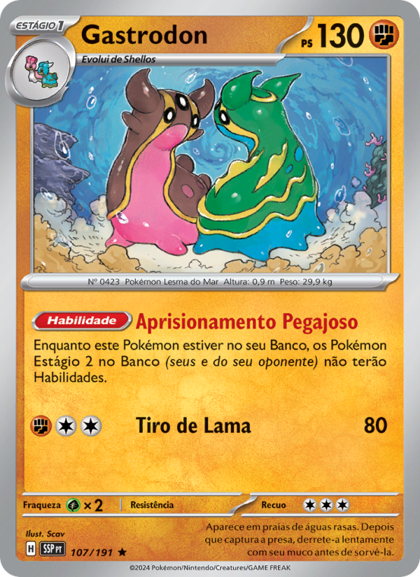 Gastrodon 107 — Fagulhas Impetuosas (Portuguese Pokémon TCG card)