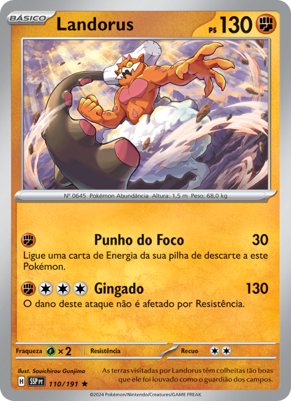 Landorus 110 — Fagulhas Impetuosas (Portuguese Pokémon TCG card)