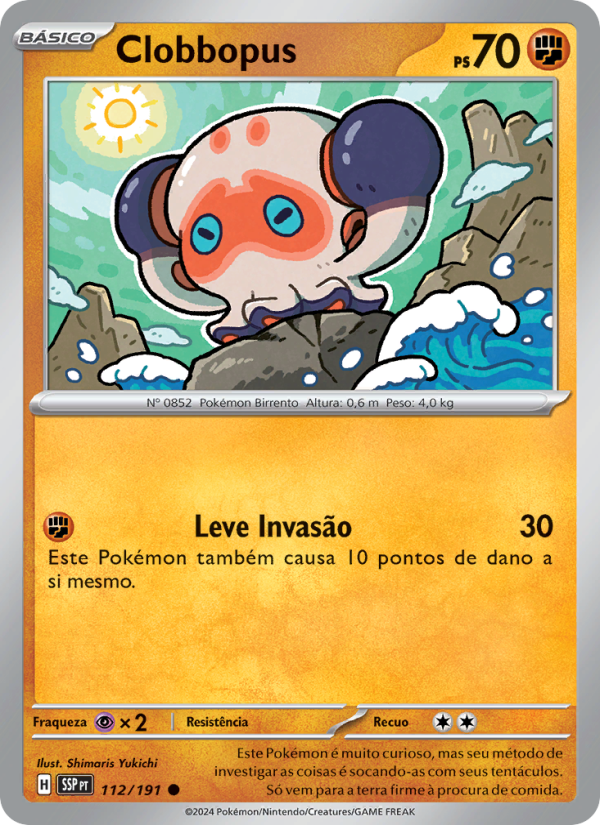 Clobbopus 112 — Fagulhas Impetuosas (Portuguese Pokémon TCG card)