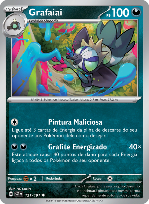 Grafaiai 121 — Fagulhas Impetuosas (Portuguese Pokémon TCG card)