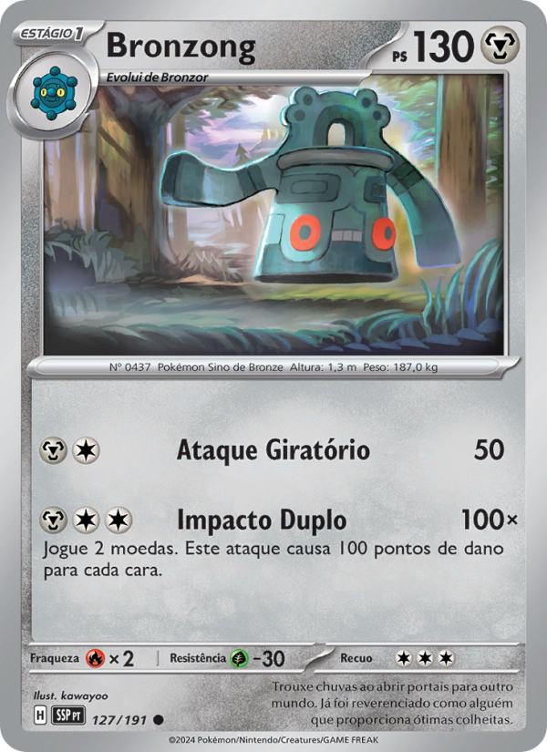 Bronzong 127 — Fagulhas Impetuosas (Portuguese Pokémon TCG card)