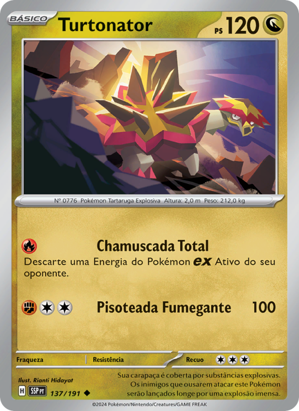 Turtonator 137 — Fagulhas Impetuosas (Portuguese Pokémon TCG card)